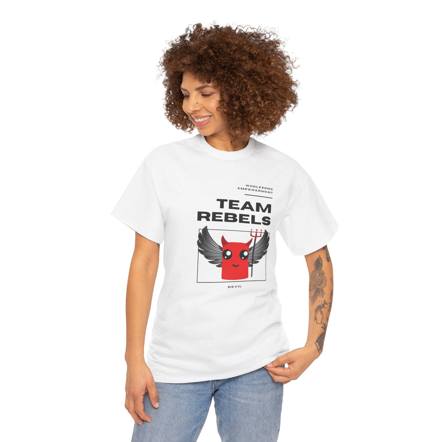Devil Marshmallow Motivational Unisex Heavy Cotton Tee