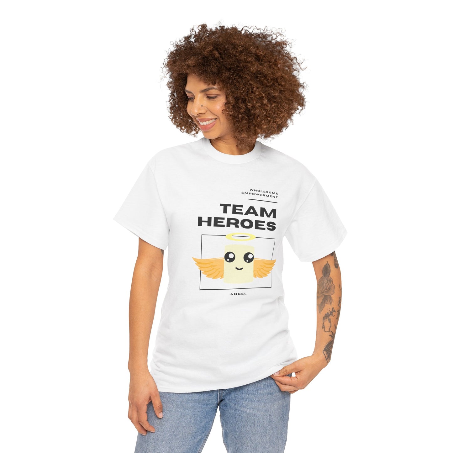 Angel Marshmallow Motivational Unisex Heavy Cotton Tee