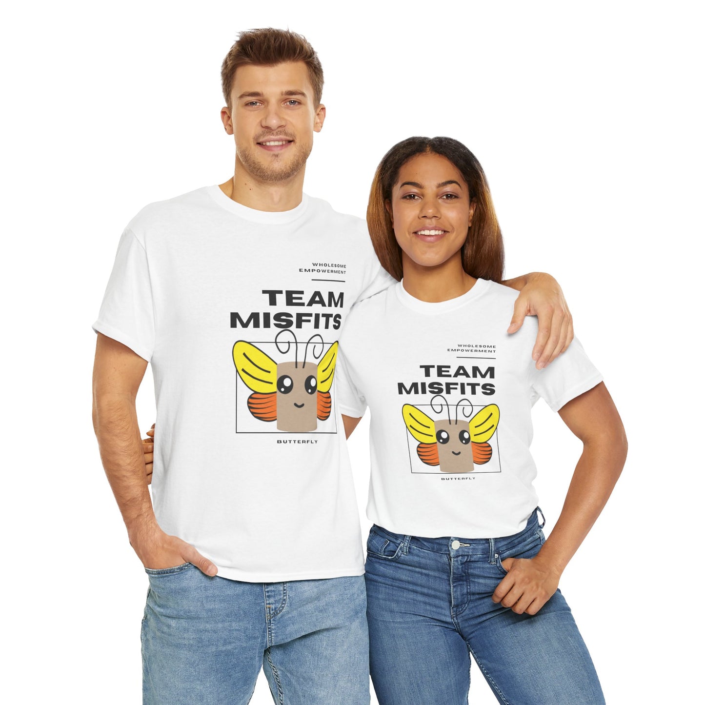 Butterfly Marshmallow Motivational Unisex Heavy Cotton Tee