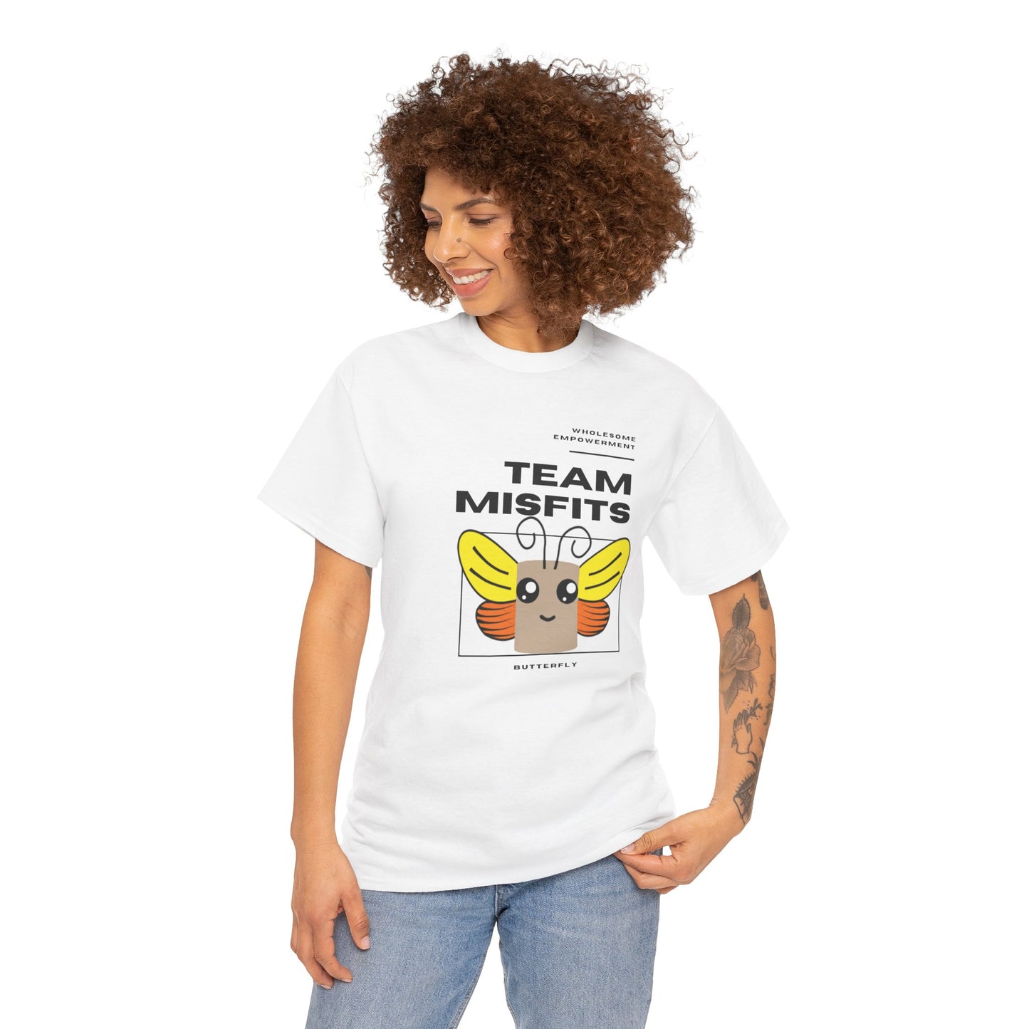 Butterfly Marshmallow Motivational Unisex Heavy Cotton Tee