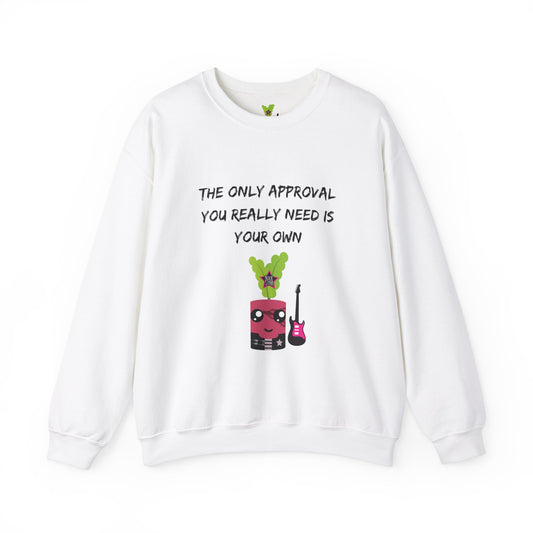 Rockstar Radish Marshmallow Empowering Unisex Heavy Blend™ Crewneck Sweatshirt - 'Approval'