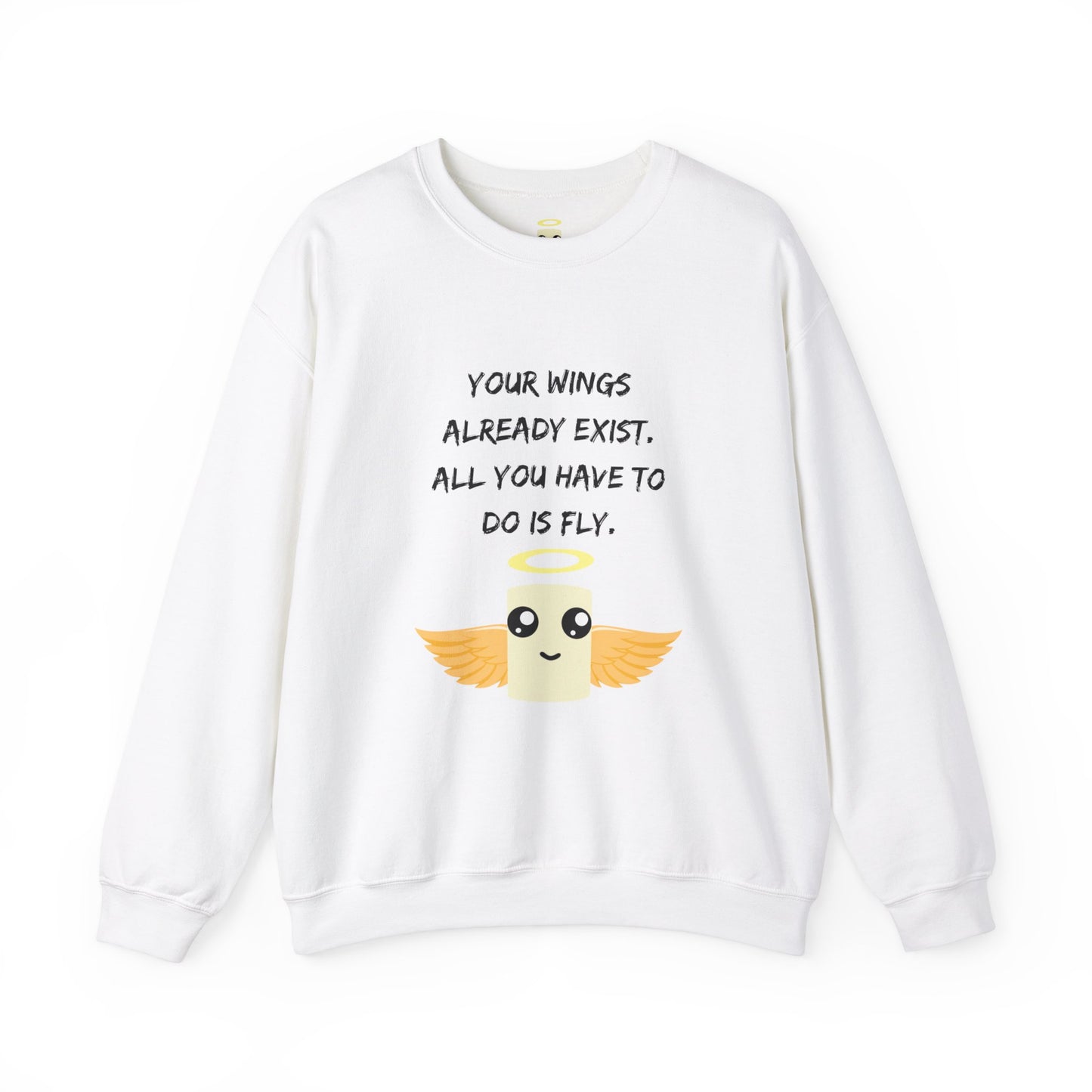 Angel Marshmallow Empowering Unisex Heavy Blend™ Crewneck Sweatshirt - 'Fly'