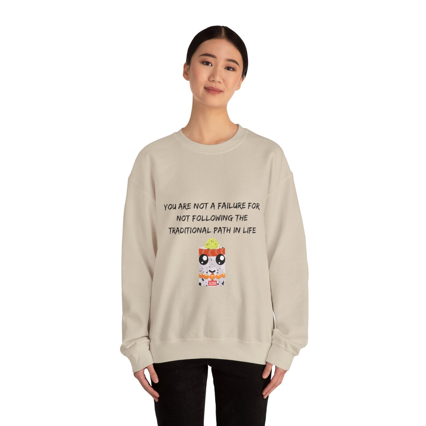 Sushi Marshmallow Empowering Unisex Heavy Blend™ Crewneck Sweatshirt - 'Traditional Path'