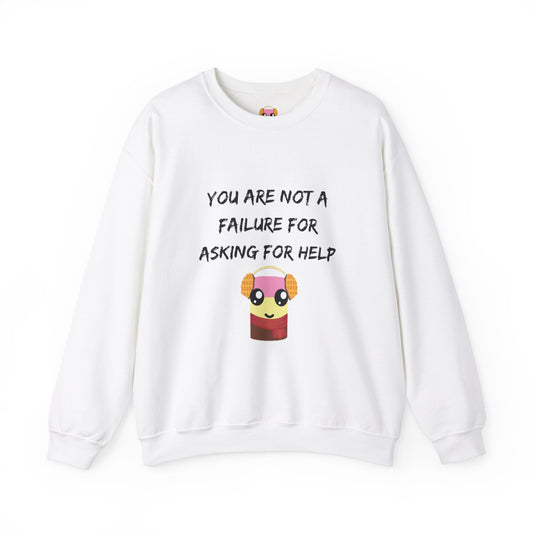 Neapolitan Marshmallow Empowering Unisex Heavy Blend™ Crewneck Sweatshirt - 'Ask for Help'