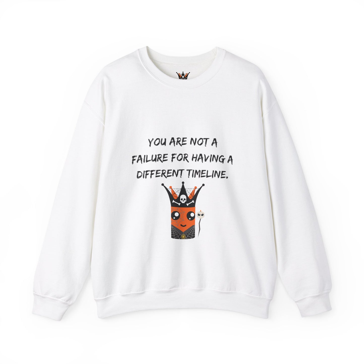 Halloween King Marshmallow Empowering Unisex Heavy Blend™ Crewneck Sweatshirt - 'Different Timeline'