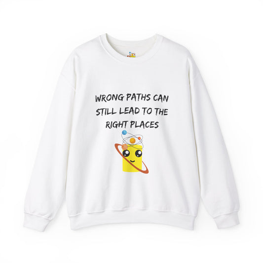 Saturn Marshmallow Empowering Unisex Heavy Blend™ Crewneck Sweatshirt - 'Wrong Paths'