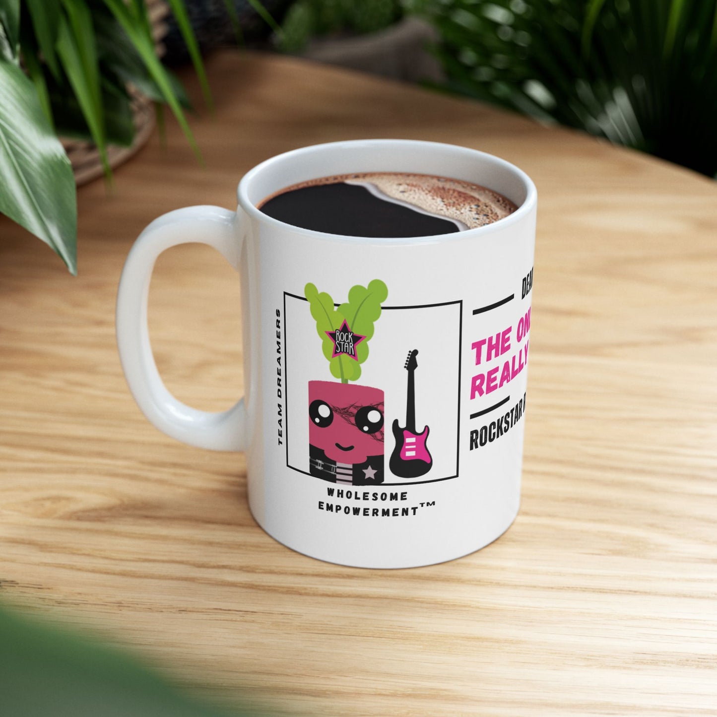 Rockstar Radish Marshmallow Inspirational Ceramic Mug - Motivational Gift for Self-Care and Encouragement