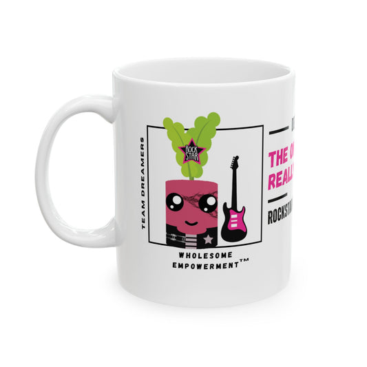 Rockstar Radish Marshmallow Inspirational Ceramic Mug - Motivational Gift for Self-Care and Encouragement