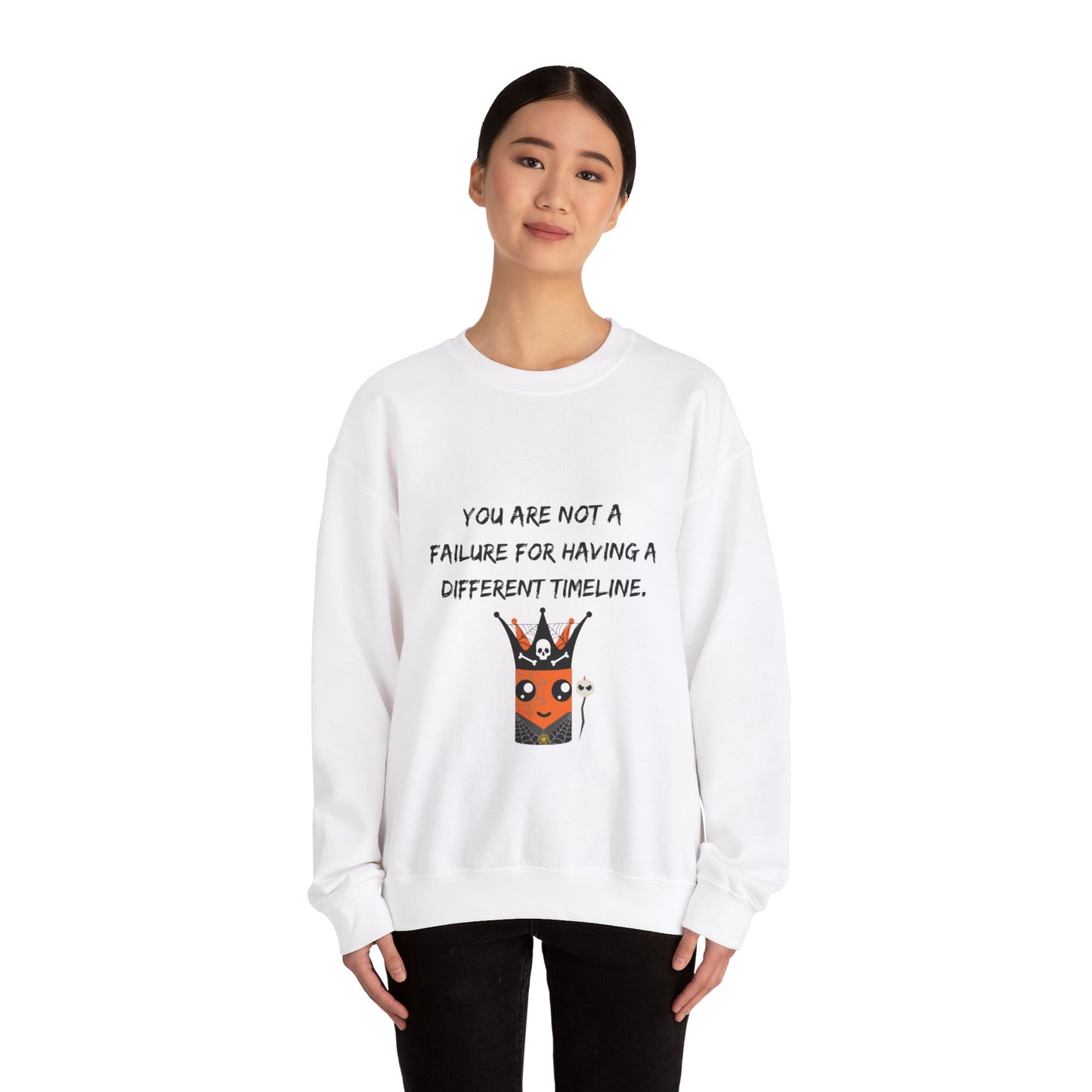 Halloween King Marshmallow Empowering Unisex Heavy Blend™ Crewneck Sweatshirt - 'Different Timeline'