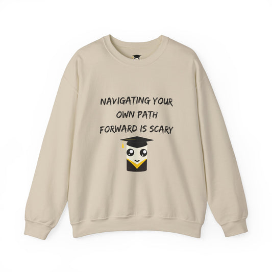 Graduation Marshmallow Empowering Unisex Heavy Blend™ Crewneck Sweatshirt - 'A Path Forward'