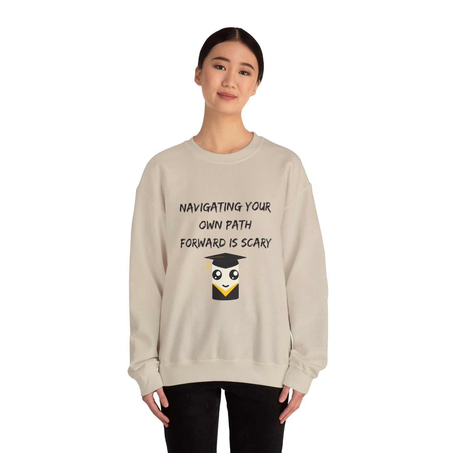 Graduation Marshmallow Empowering Unisex Heavy Blend™ Crewneck Sweatshirt - 'A Path Forward'