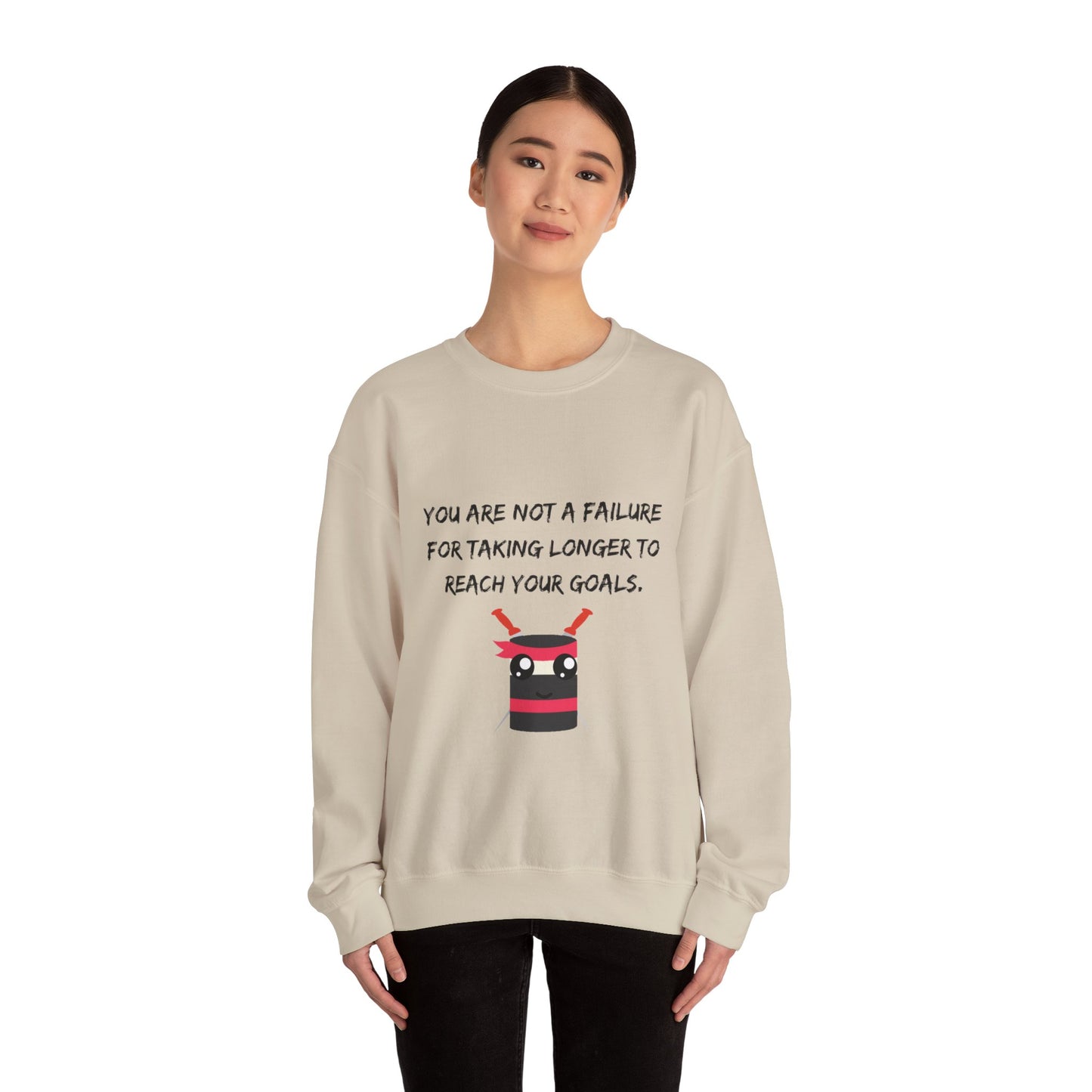 Ninja Marshmallow Empowering Unisex Heavy Blend™ Crewneck Sweatshirt - 'Reach Your Goals'